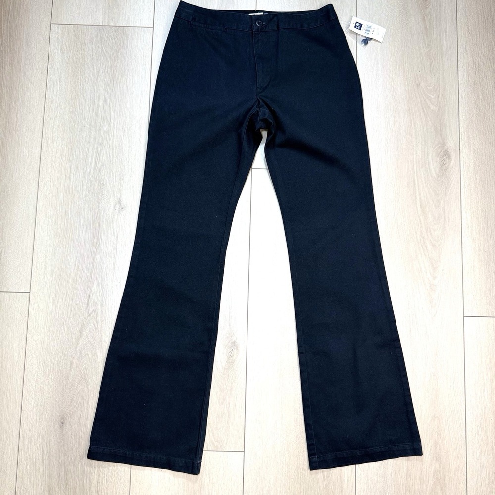 VTG/Y2K Gap Womens 4R Black Low Rise Flare Pants Cotton NWT 2000s 31.5 Inseam